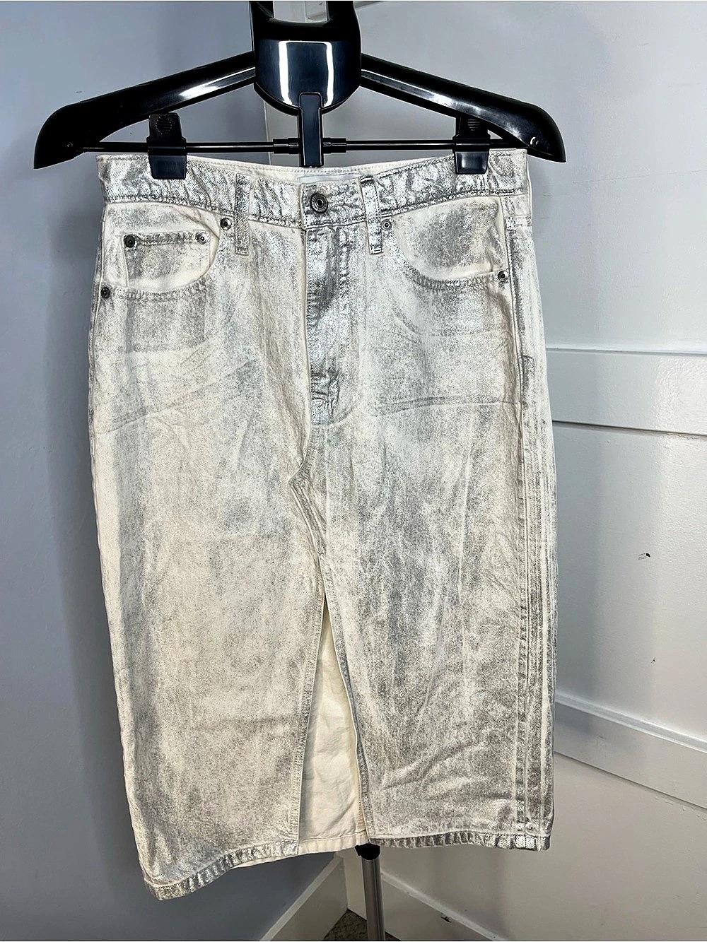 Abercrombie & Fitch High Rise Silver Metallic skirt Waist 26